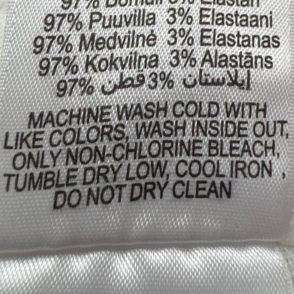 Michael Kors Women's White Denim Jeans Skinny Straight Fit Fringe Hem Size 16 - Picture 12 of 12